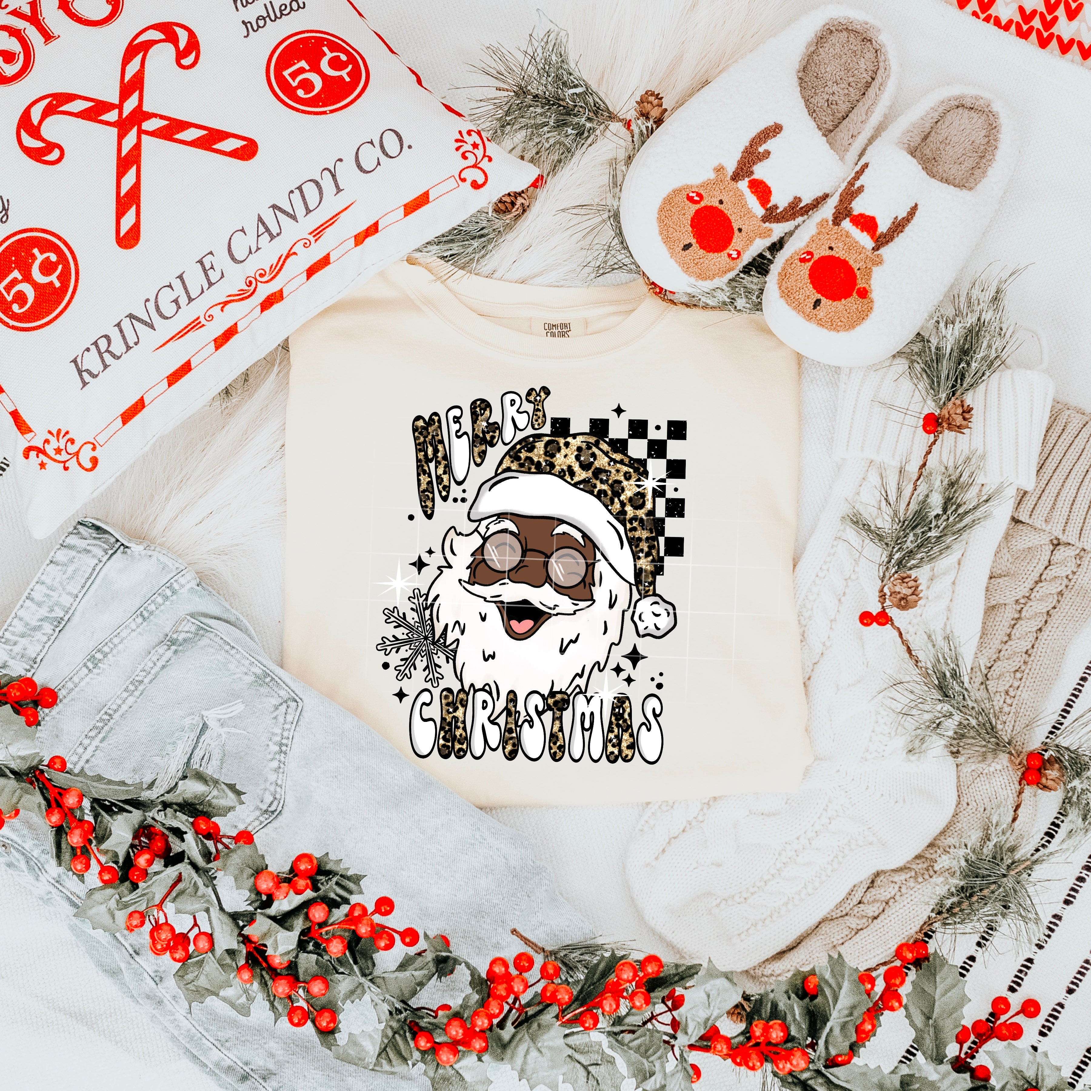 Cheetah Merry Christmas Santa (Dark)