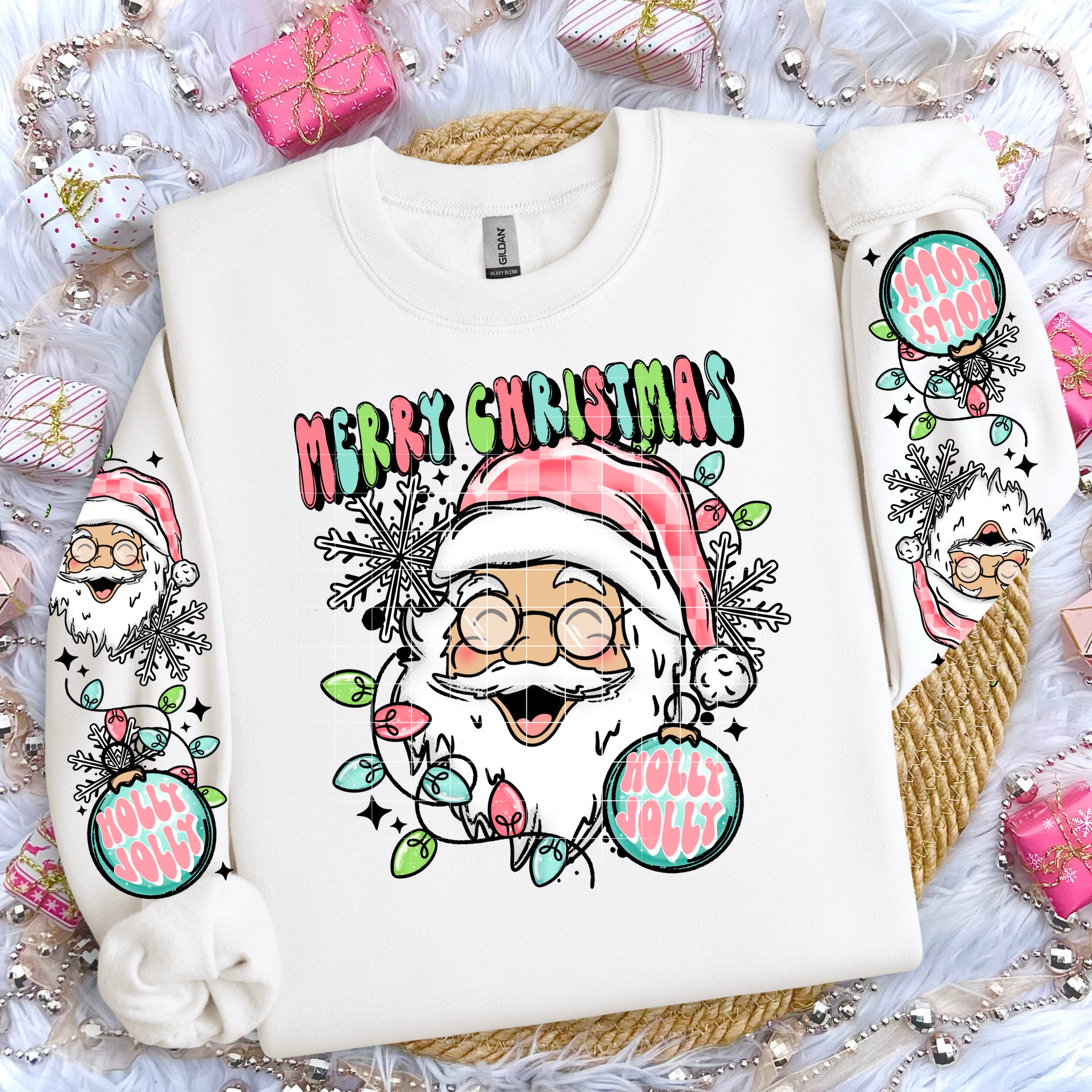 Colorful Merry Christmas Santa (Light)