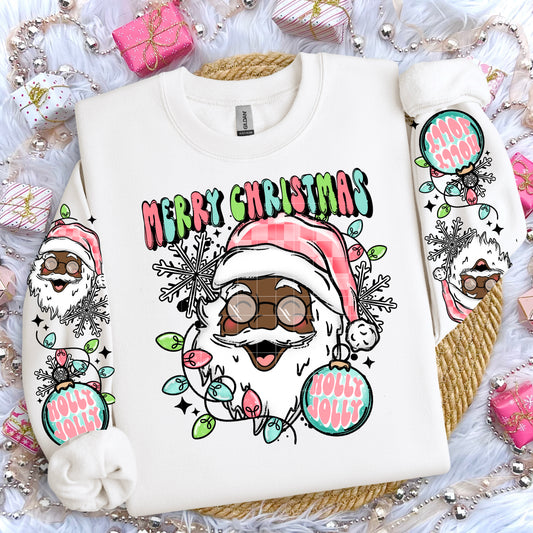 Colorful Merry Christmas Santa (Dark)