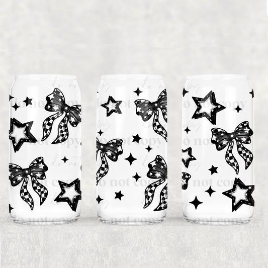 Checkered Bows & Stars 16oz Tumbler