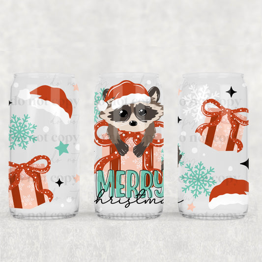 Merry Christmas Raccoon 16oz Tumbler Co