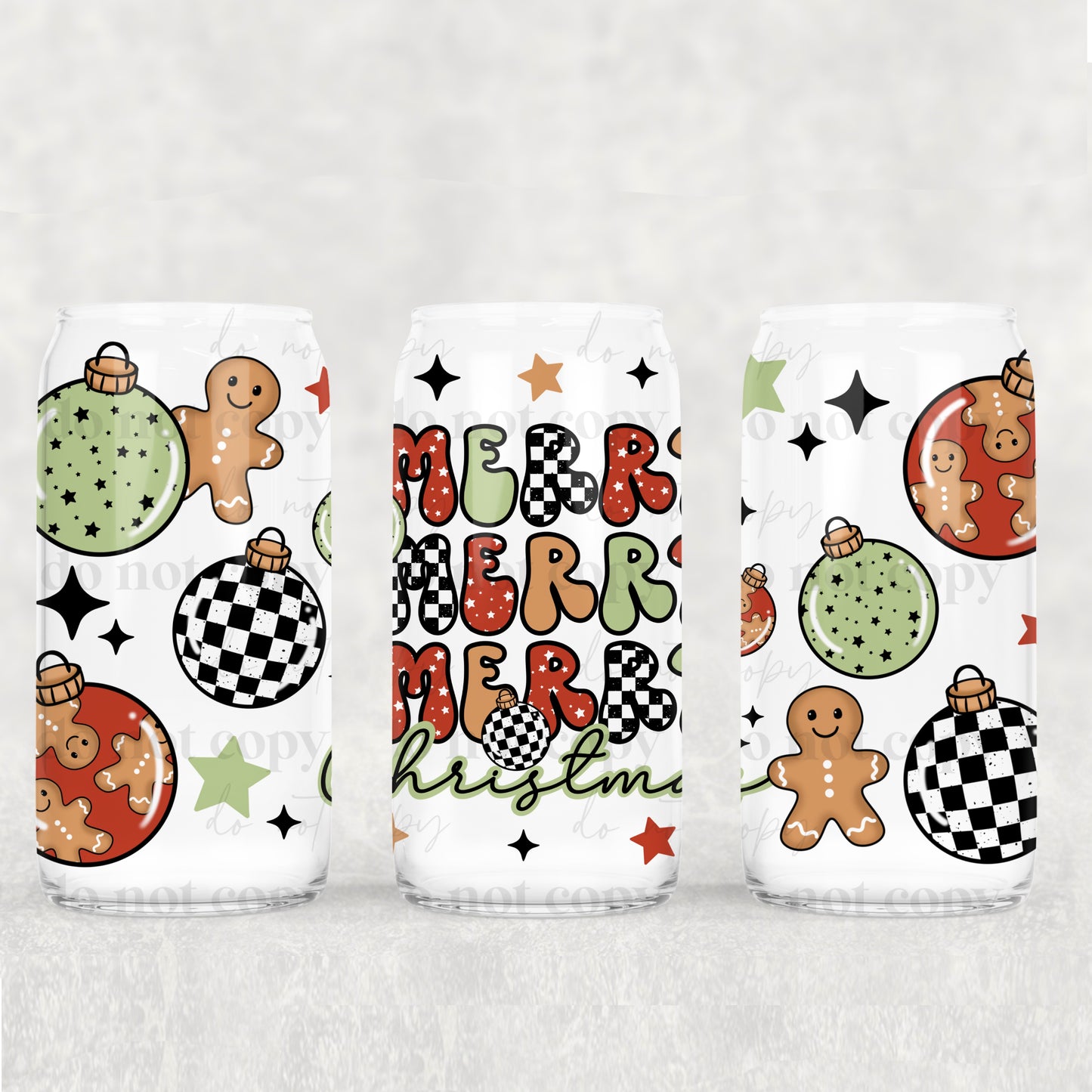 Red Merry Merry Merry Christmas 16oz Tumbler