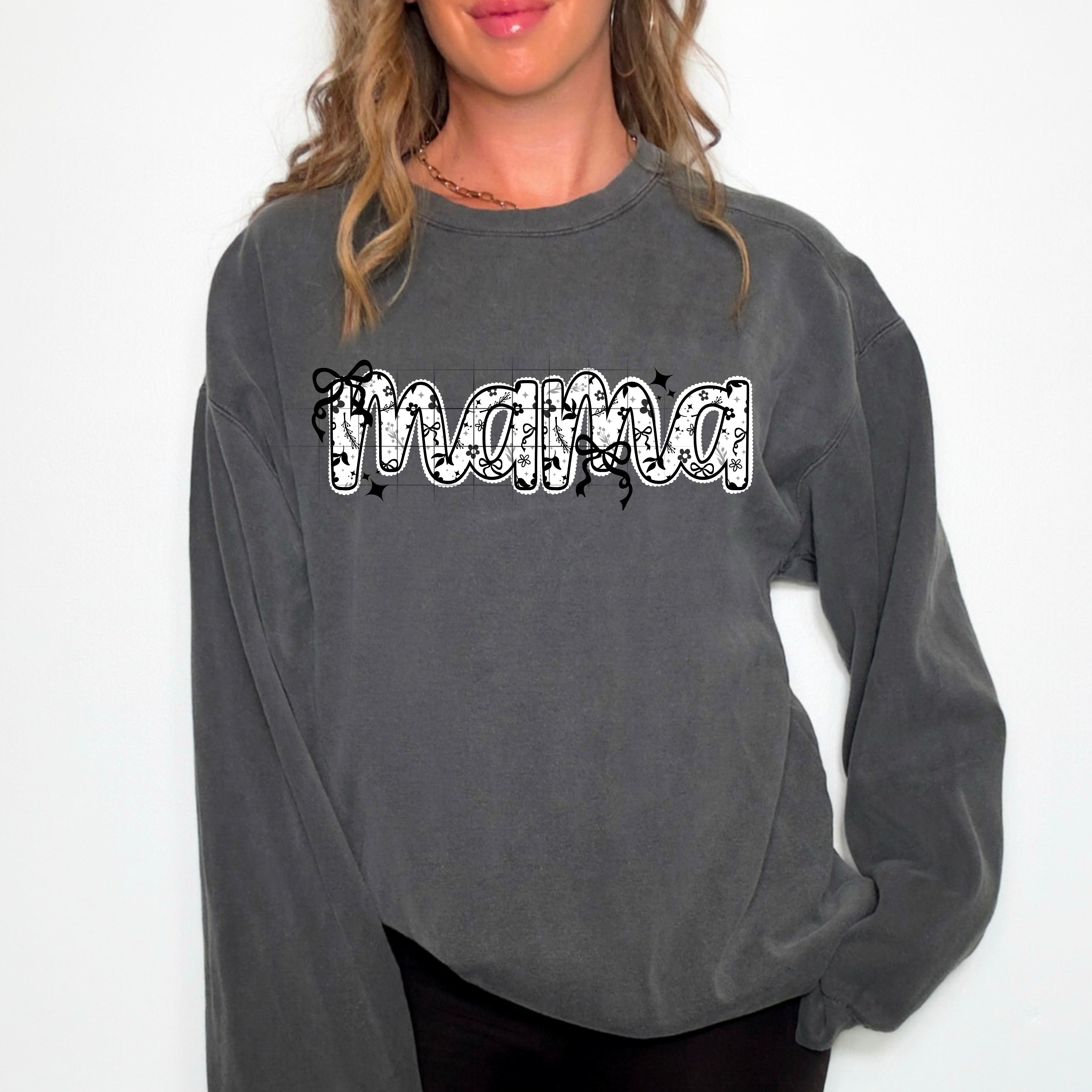 Grayscale Floral Mama