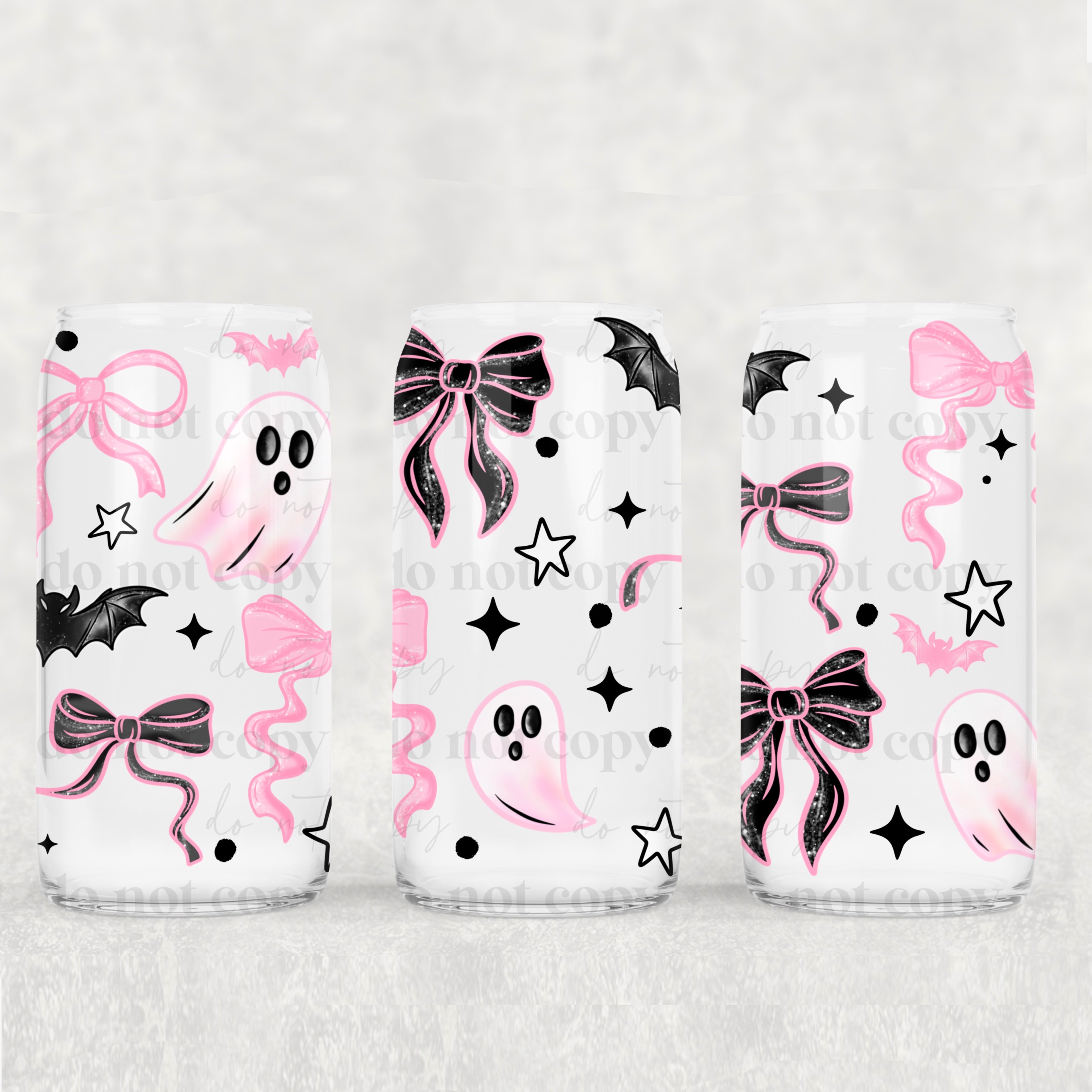 Pink Bats, Bows & Ghosts 16oz Tumbler