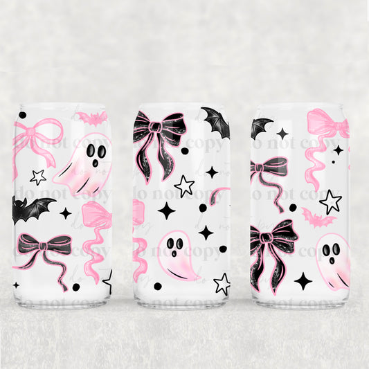 Pink Bats, Bows & Ghosts 16oz Tumbler