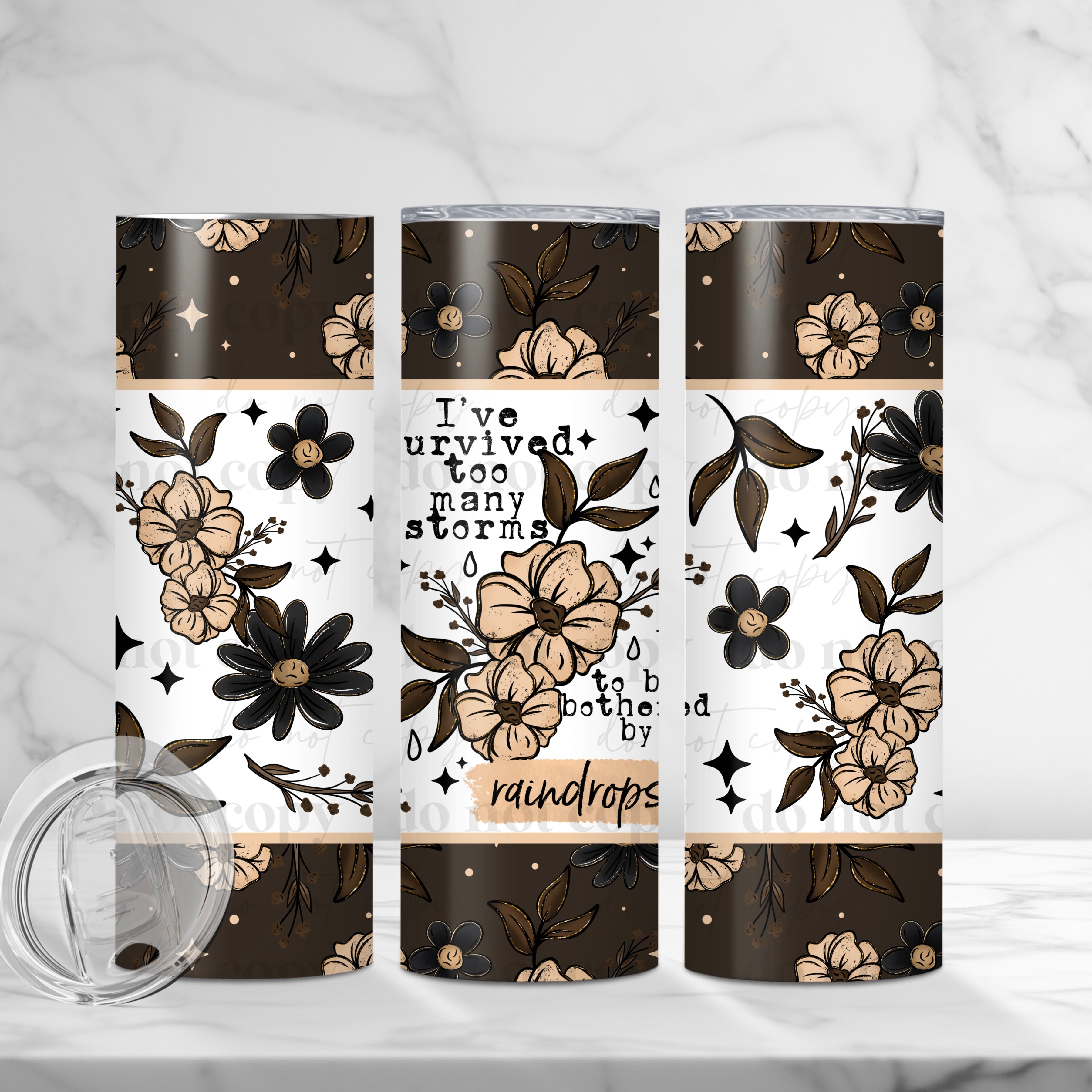Survived Too Many Storms Skinny Tumbler