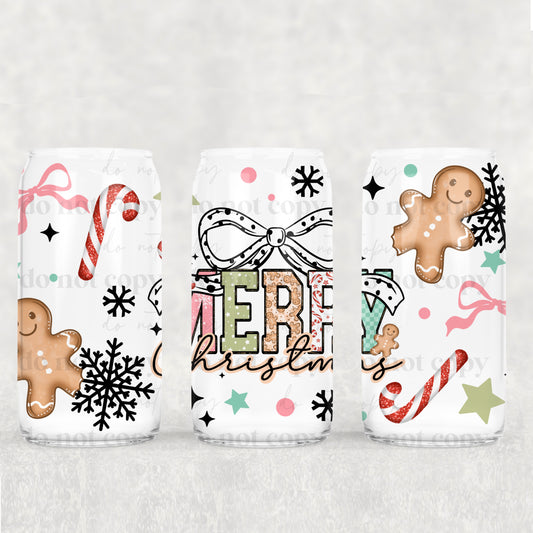 Merry Christmas Bow 16oz Tumbler
