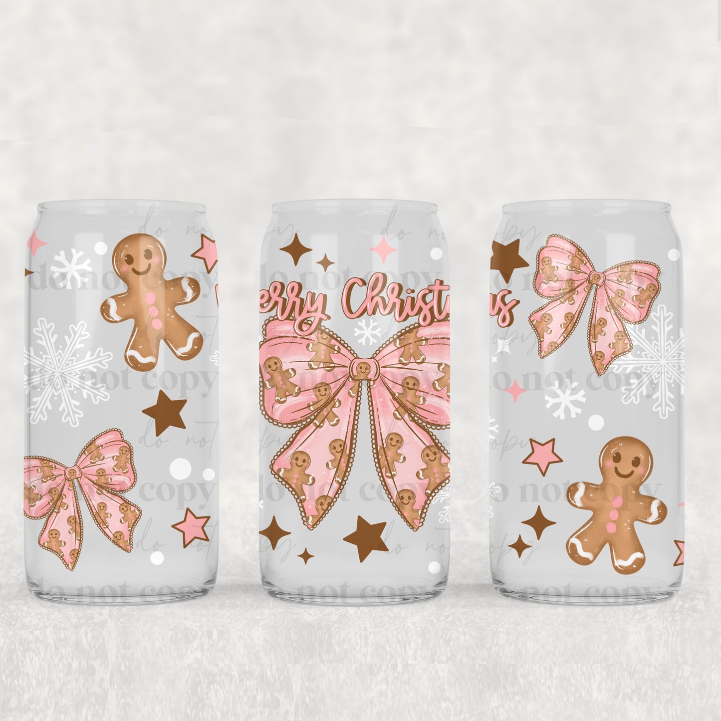 Gingerbread Bow (UVDTF ONLY) 16oz Tumbler
