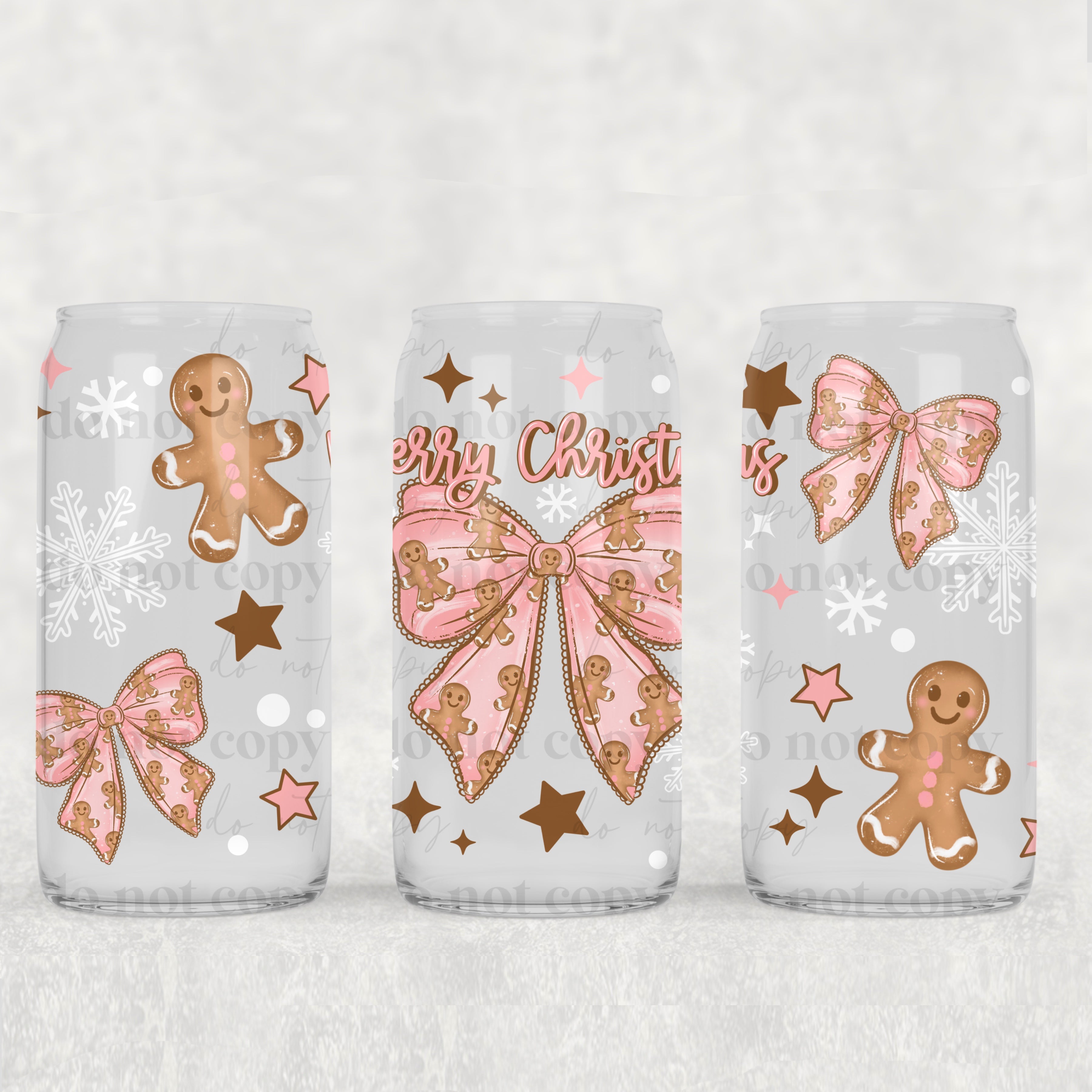 Gingerbread Bow (UVDTF ONLY) 16oz Tumbler