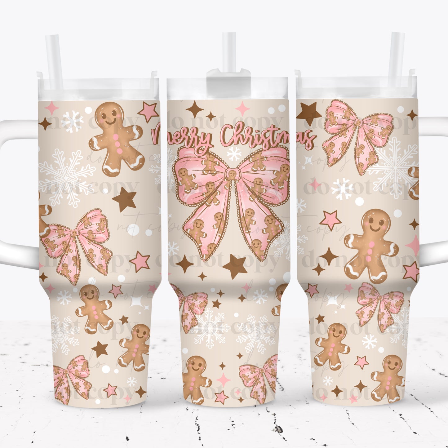 Gingerbread Bow 40oz Tumbler