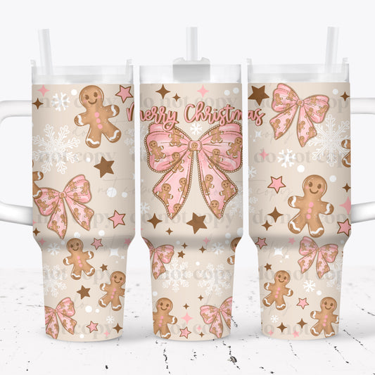 Gingerbread Bow 40oz Tumbler