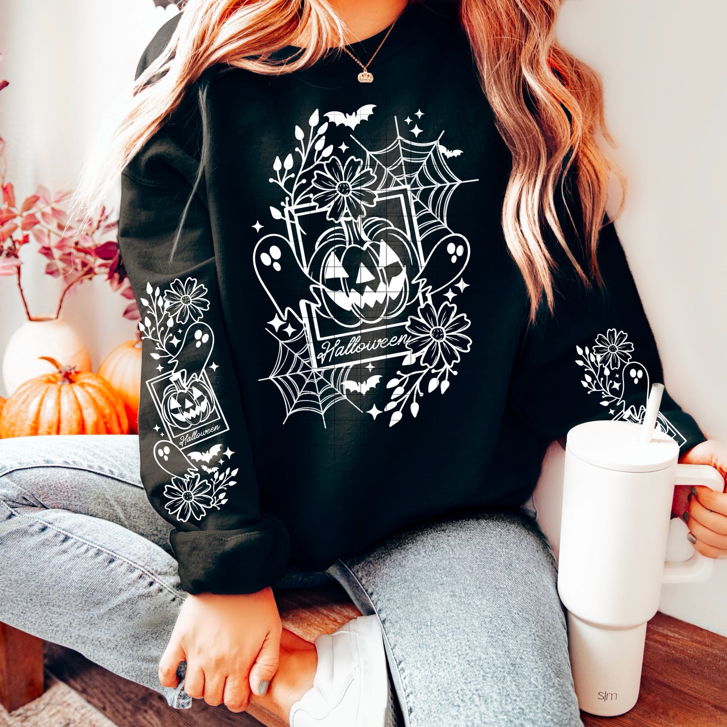 White Halloween Card Hoodie (White)