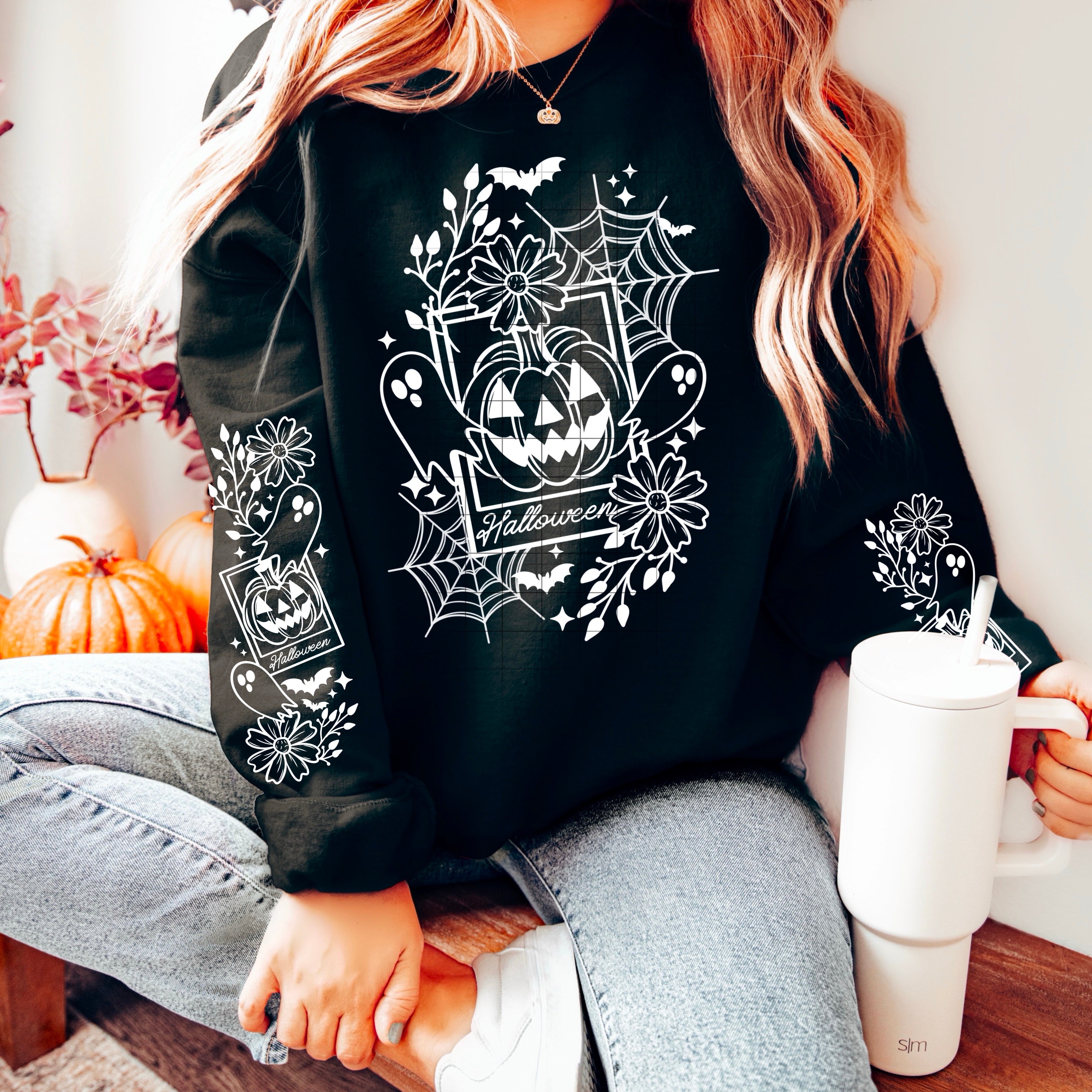 White Halloween Card Hoodie (White)