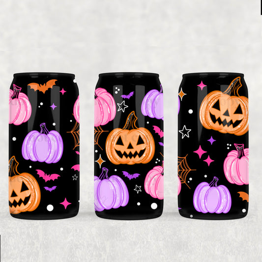 Neon Pumpkins & Bats 16oz Tumbler