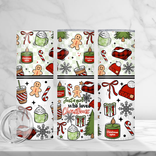 Just a Girl Who Loves Christmas Skinny Tumbler