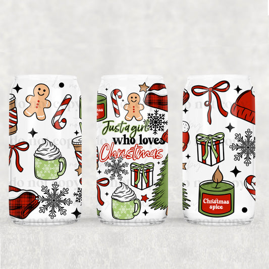 Just A Girl Who Loves Christmas 16oz Tumbler