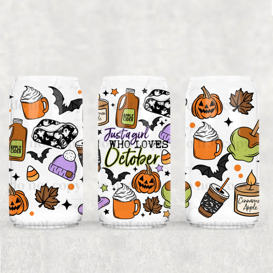 Just A Girl Who Loves October 16oz Tumbler