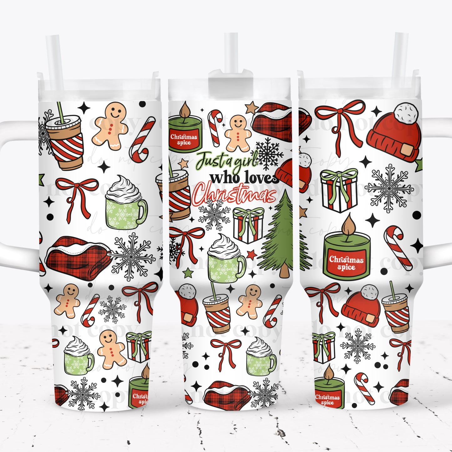 Just A Girl Who Loves Christmas 40 oz Tumbler