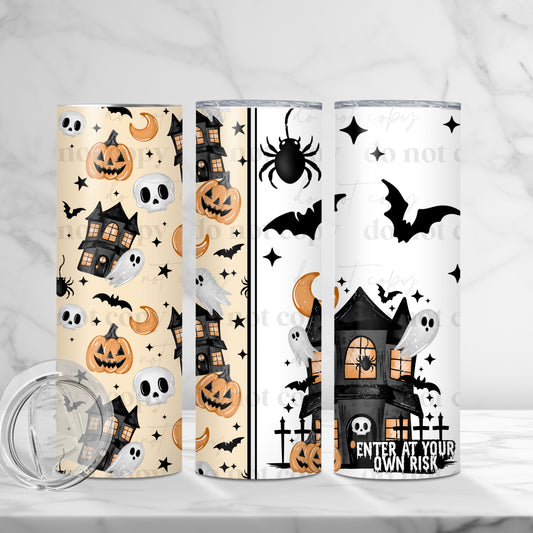 Haunted House Skinny Tumbler