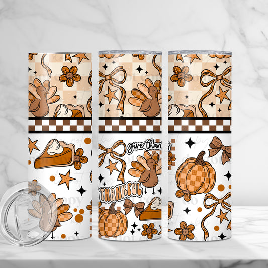 Give Thanks Skinny Tumbler