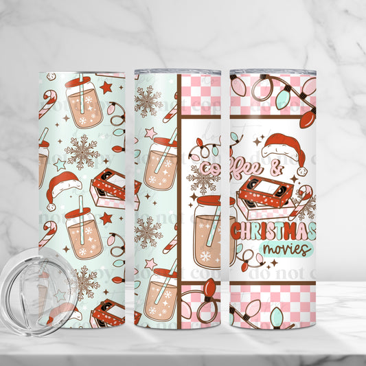Coffee & Christmas Movies Skinny Tumbler