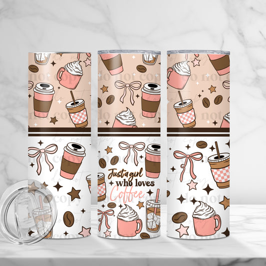 A Girl Who Loves Coffee Skinny Tumbler