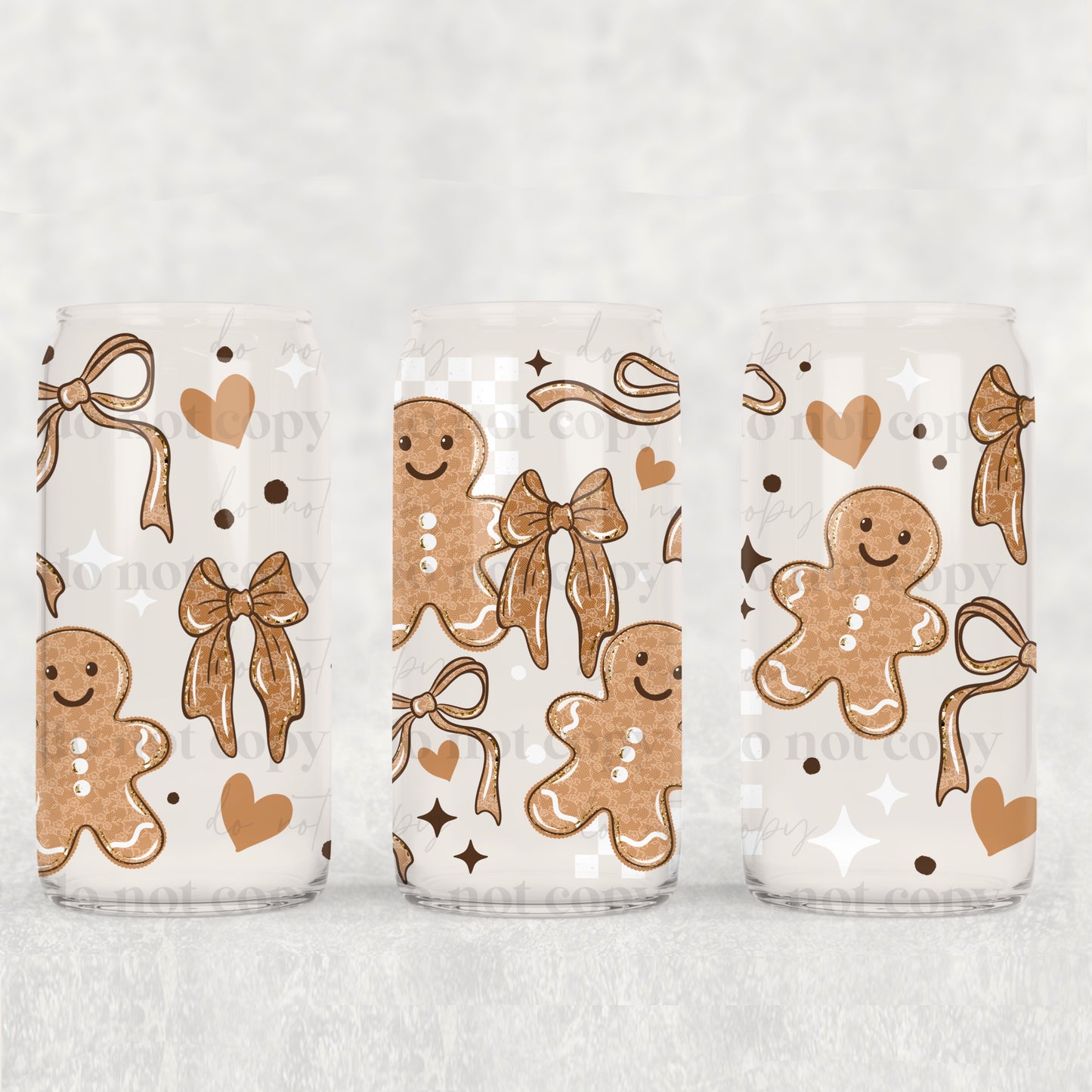 Lace Gingerbread & Bows (UVDTF ONLY) 16oz Tumbler