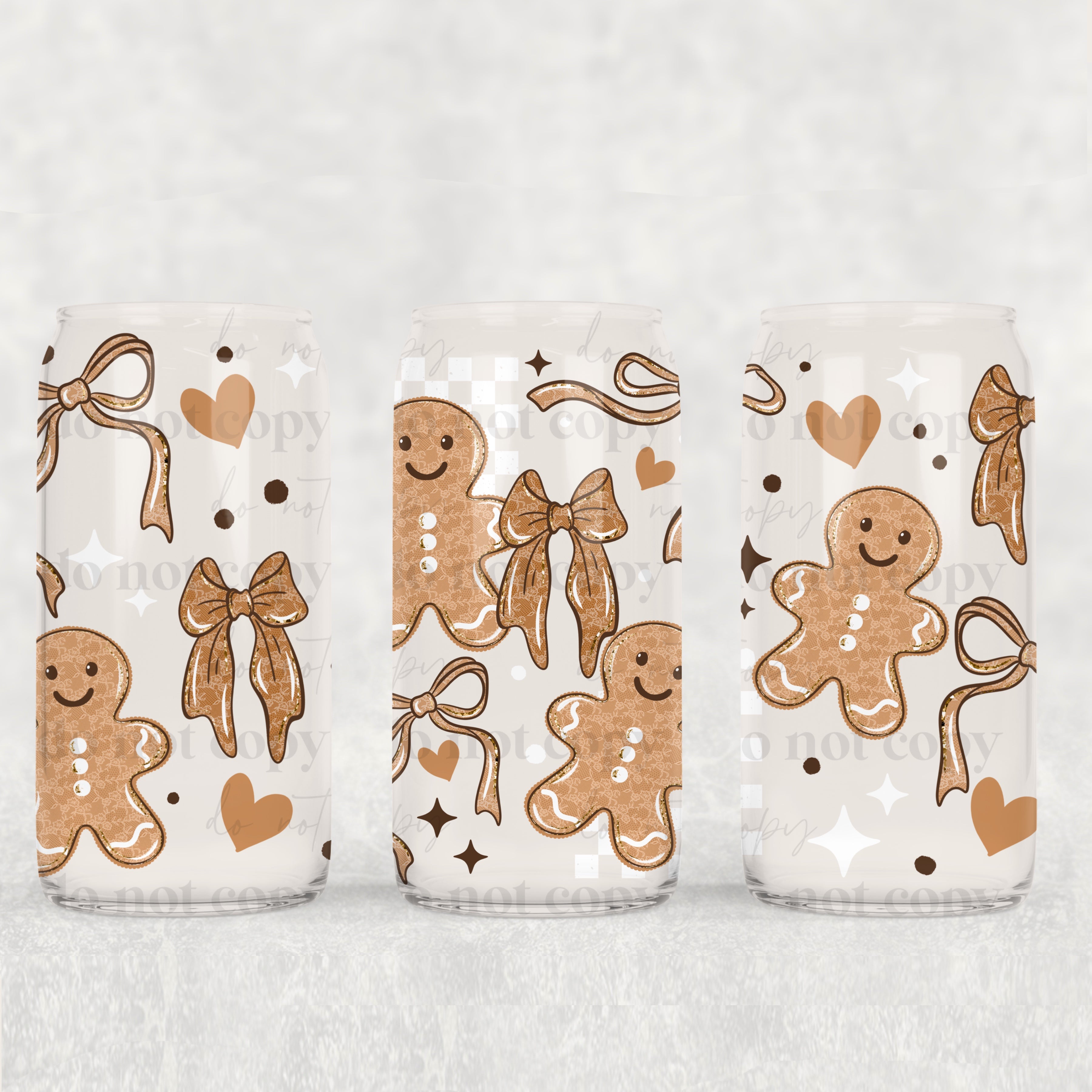 Lace Gingerbread & Bows 16oz Tumbler
