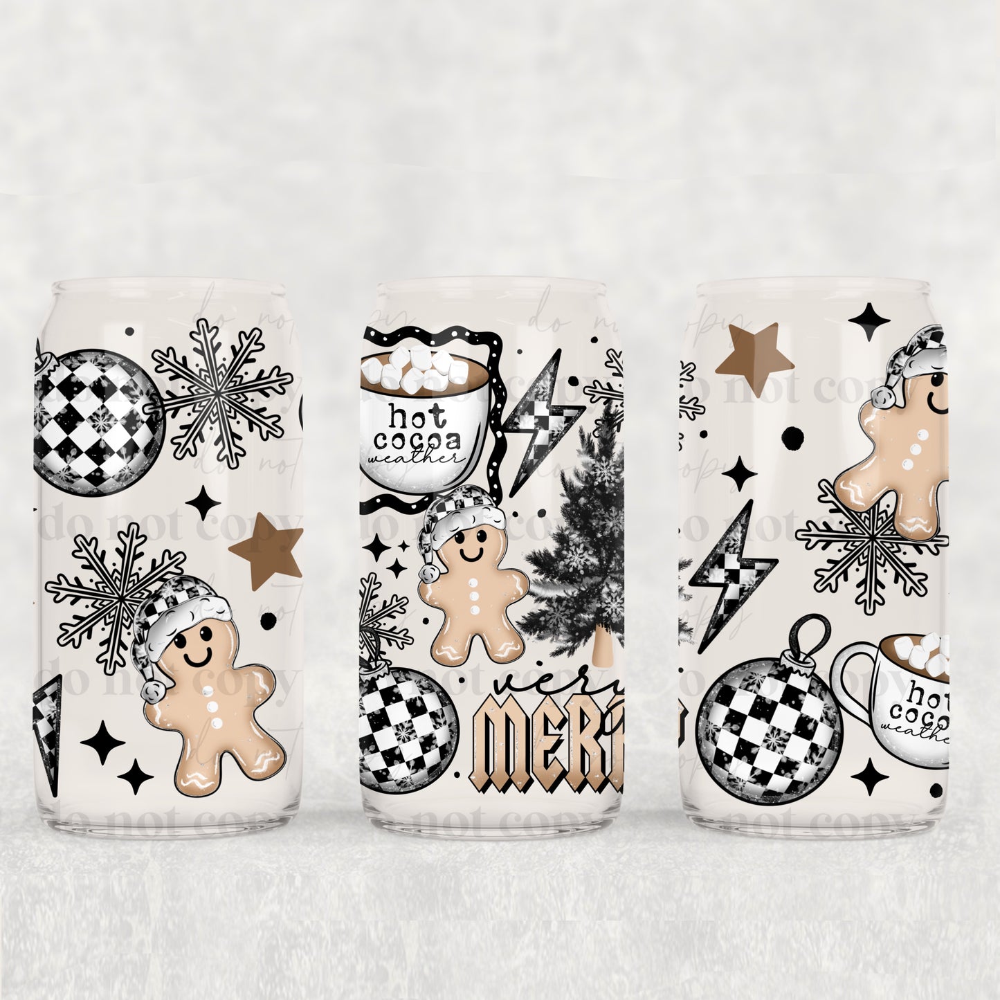 Very Merry Checker 16oz Tumbler