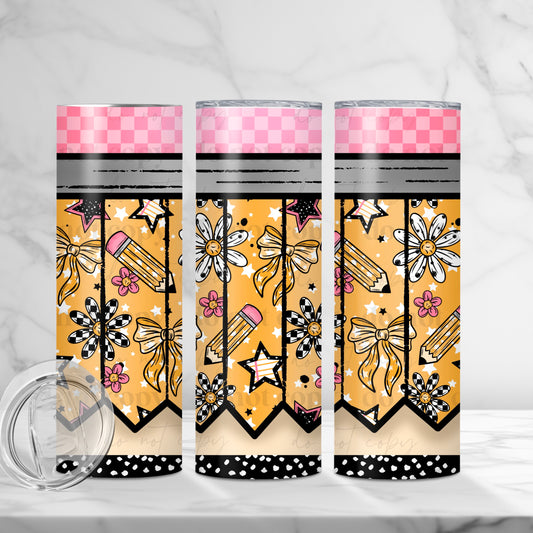 Teacher Pencil Skinny Tumbler