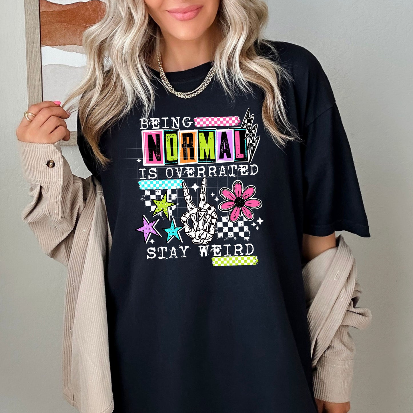 Normal Is Over Rated Short Sleeve T-Shirt (White)