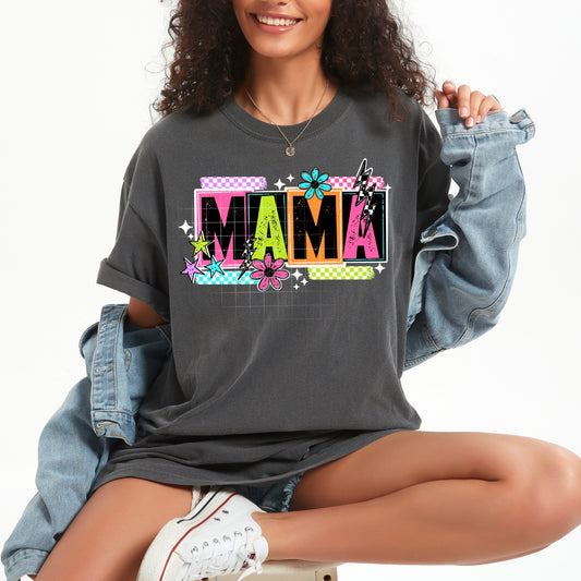 Mama Rainbow White Out Shirt, Crewneck, Hoodie