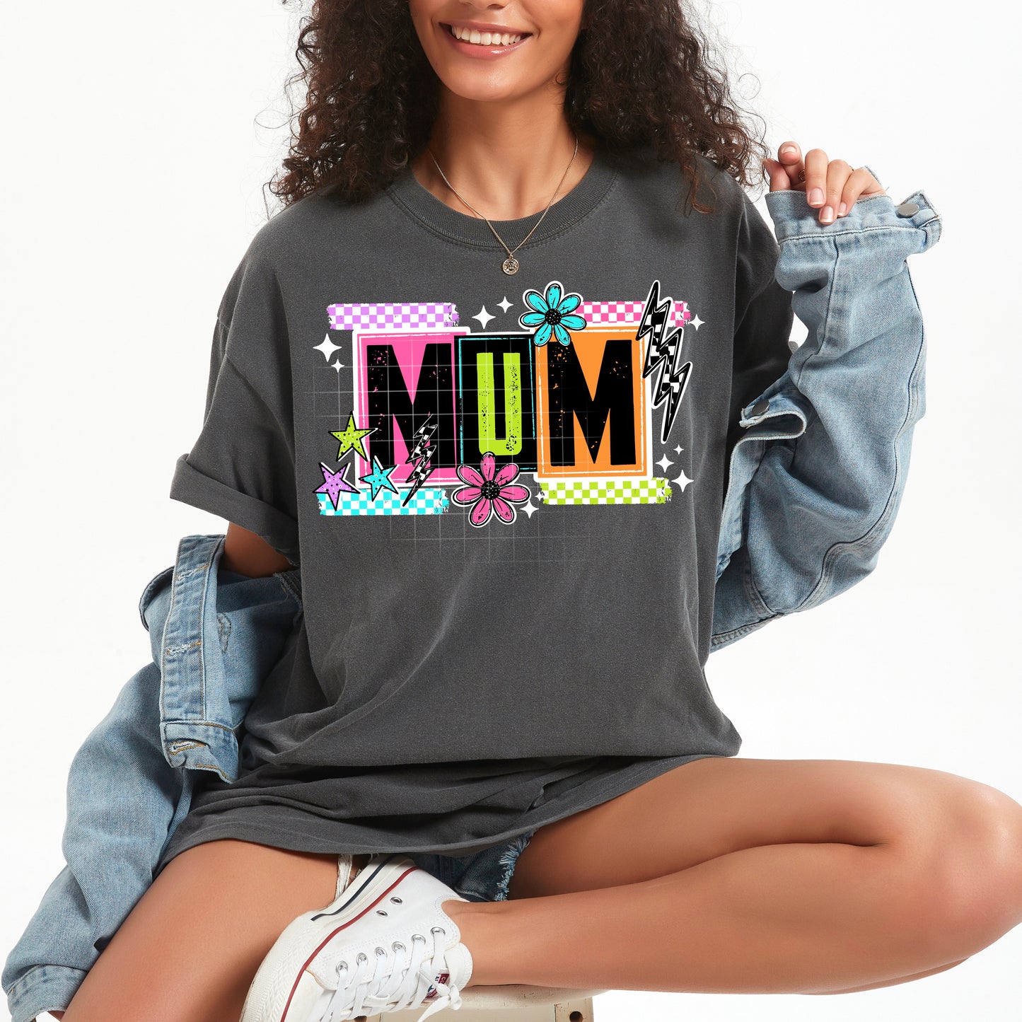 Rainbow MUM Short Sleeve T-Shirt (White)