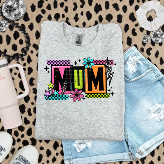 Rainbow MUM Short Sleeve T-Shirt (Black)