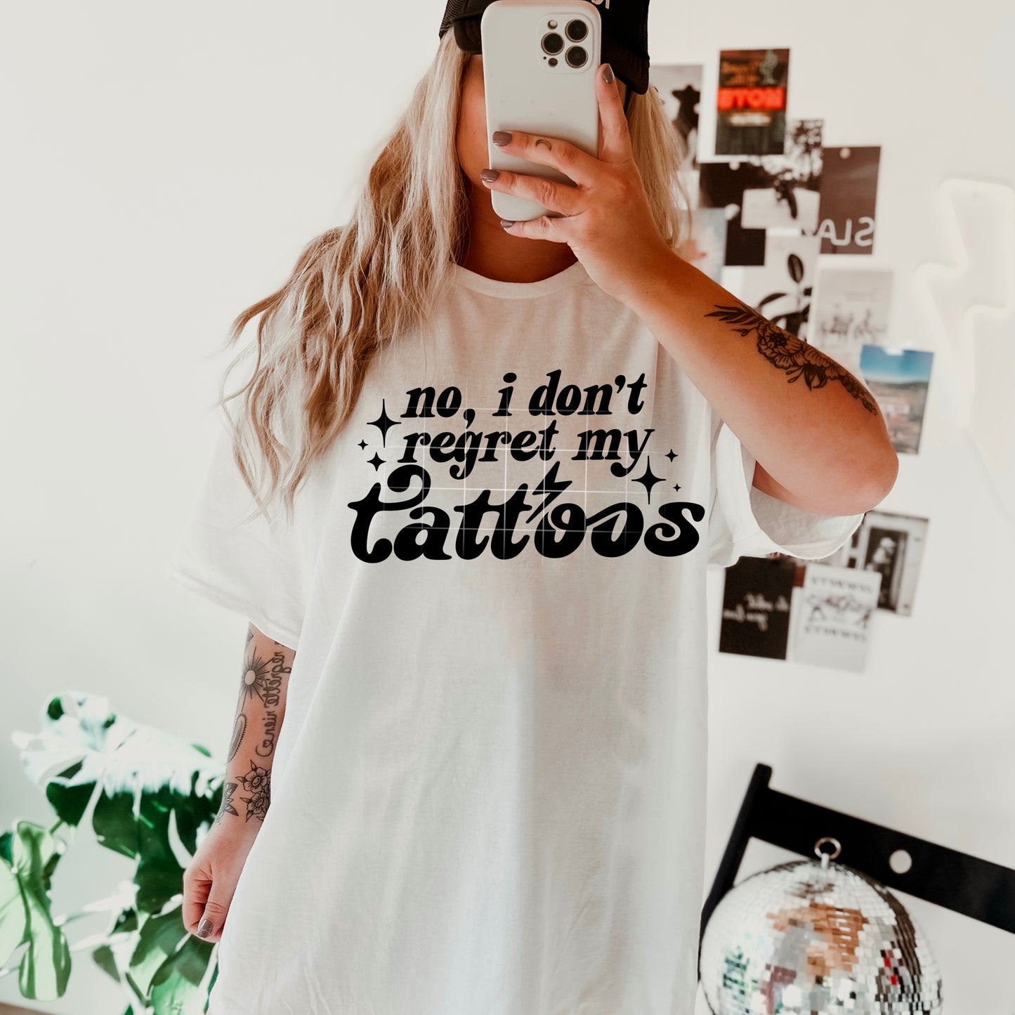 No I Don’t Regret My Tattoos Short Sleeve T-Shirt (Black)
