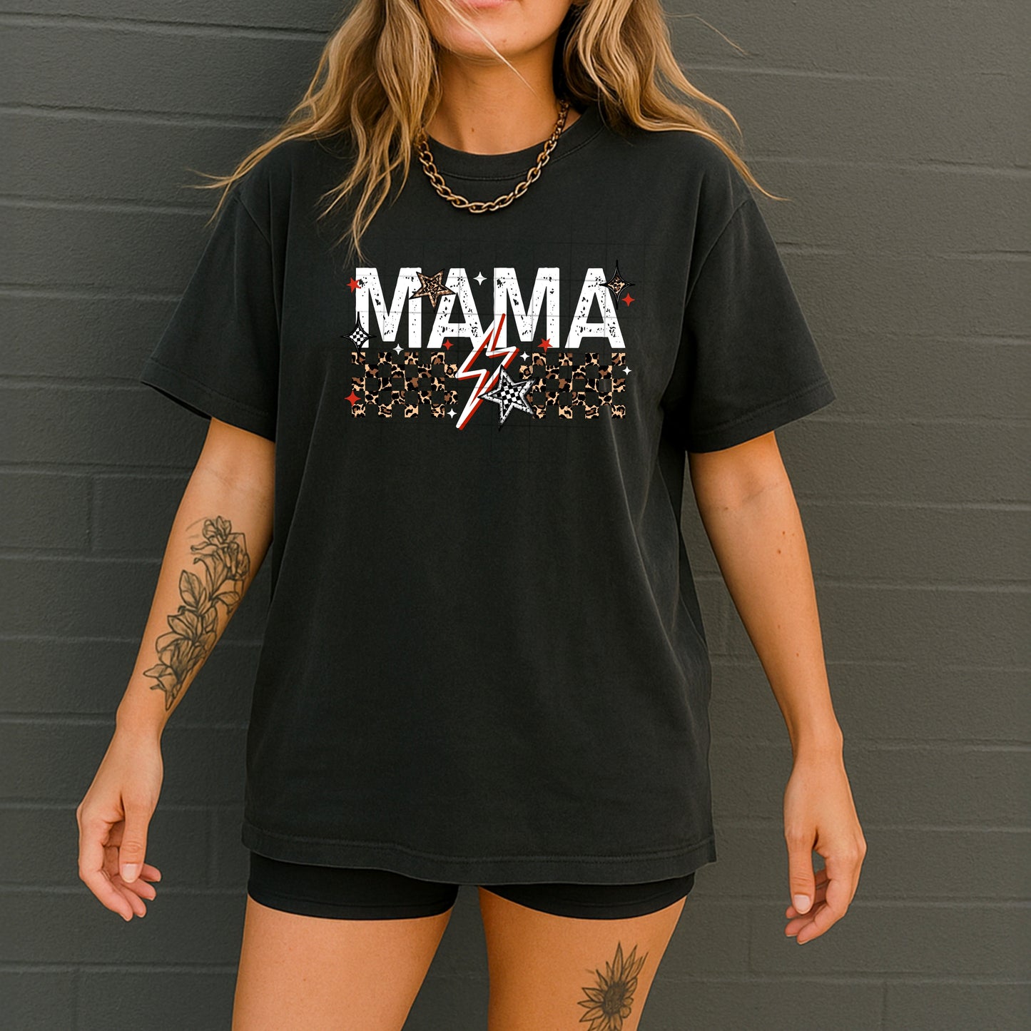 Mama Cheetah Checker (White)