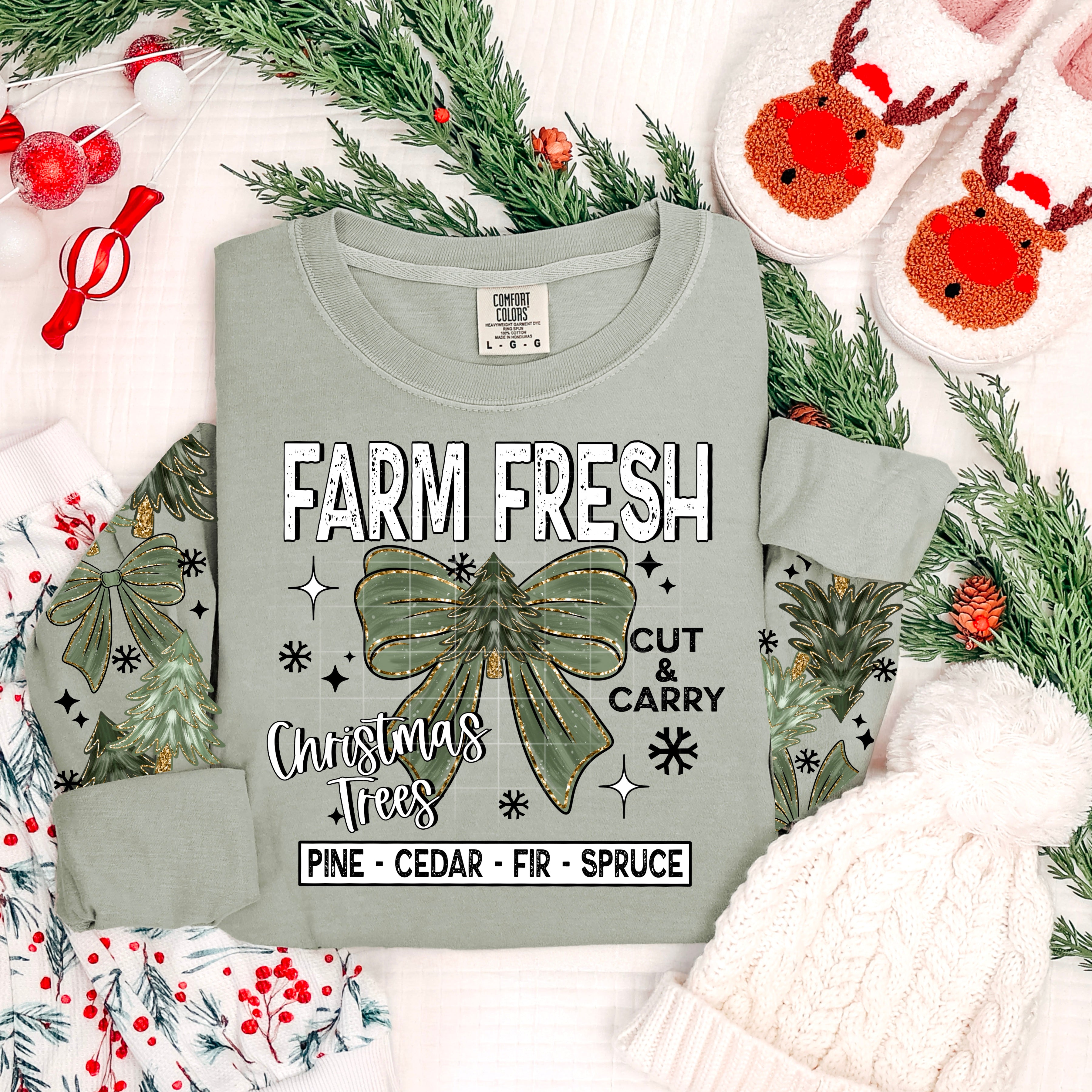 Farm Fresh Tree w. Bow (White)