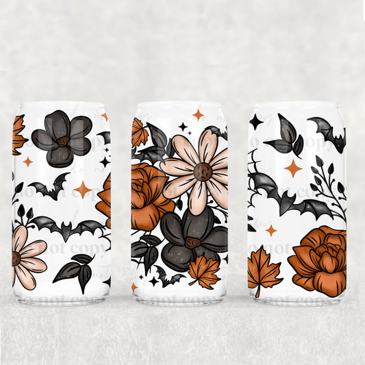 Fall Bats Floral 16oz Tumbler