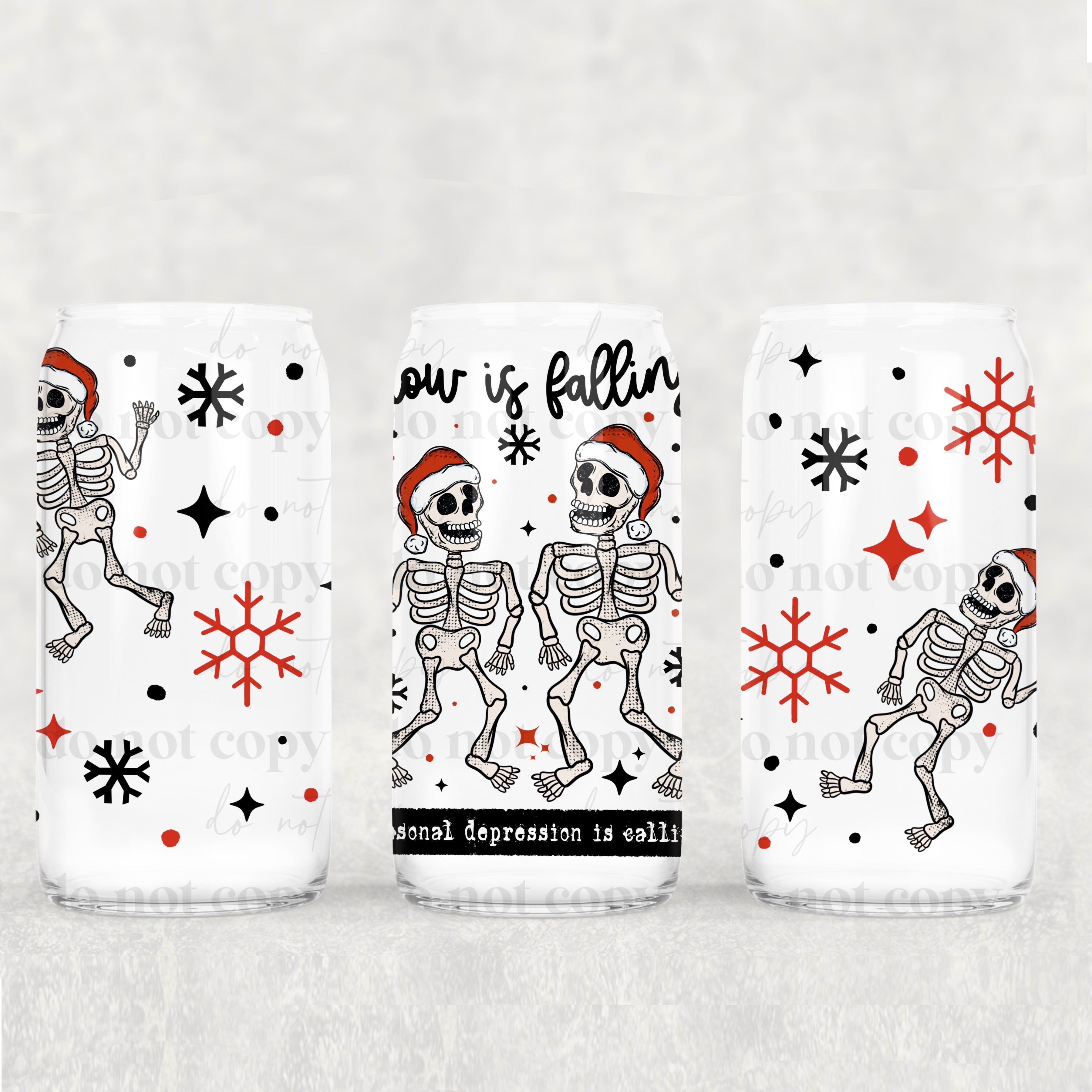 Snow is Fall, Seasonal Depression is Calling (Black) 16oz Tumbler