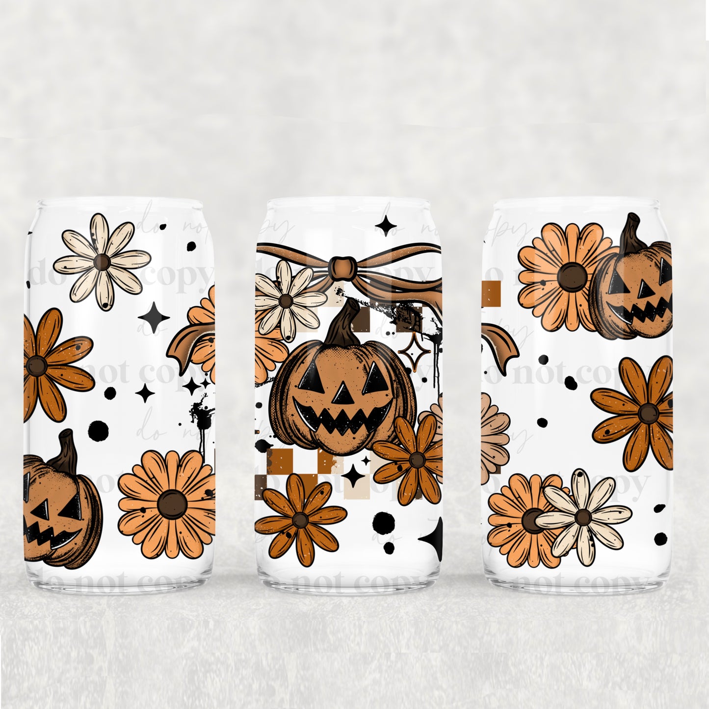 Pumpkin Floral w. Bows 16oz Tumbler