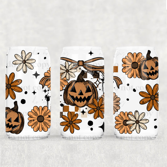 Pumpkin Floral w. Bows 16oz Tumbler