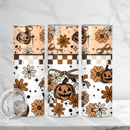 Pumpkin Floral Skinny Tumbler