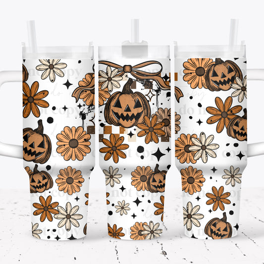 Pumpkin Floral with Bows 40 oz Tumbler