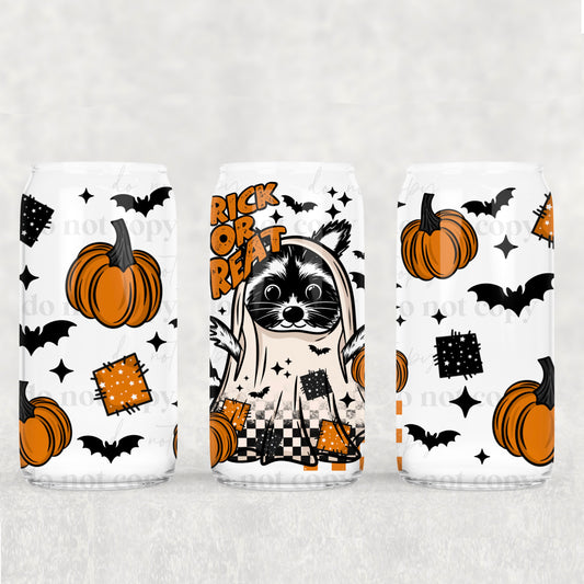 Trick Or Treat Raccoon 16oz Tumbler