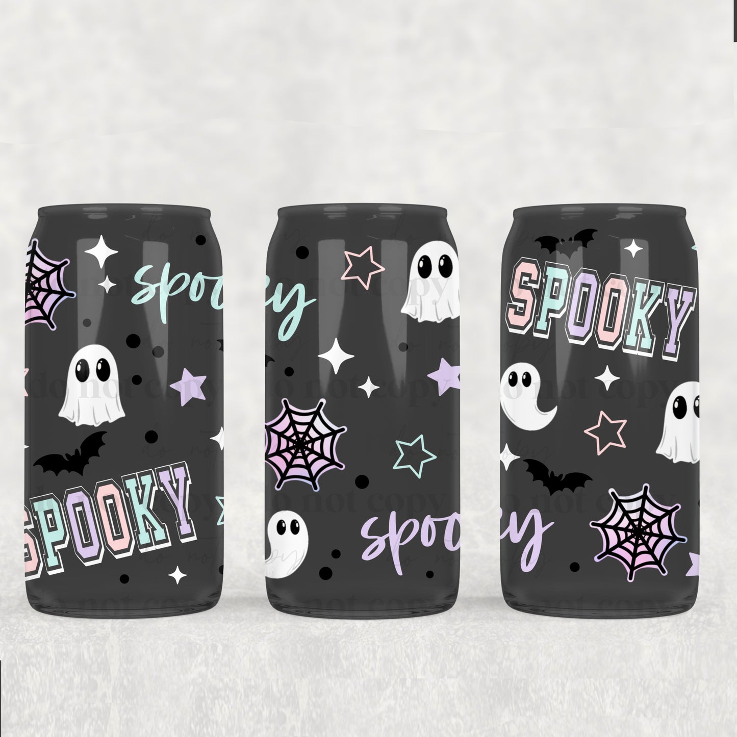 Pastel Spooky Ghost, Bats, & Spiderwebs (UVDTF ONLY) 16oz Tumbler