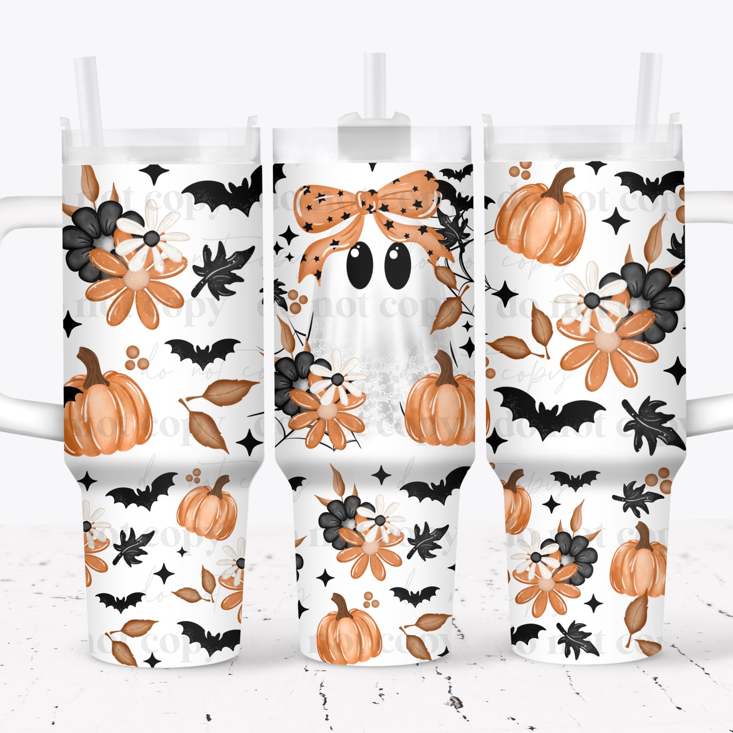 Lace Bow Ghostie 40 oz Tumbler