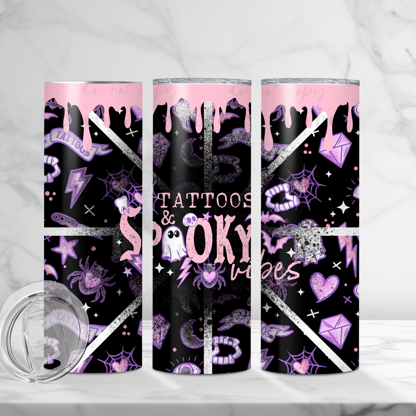 Tattoos & Spooky Vibes Skinny Tumbler