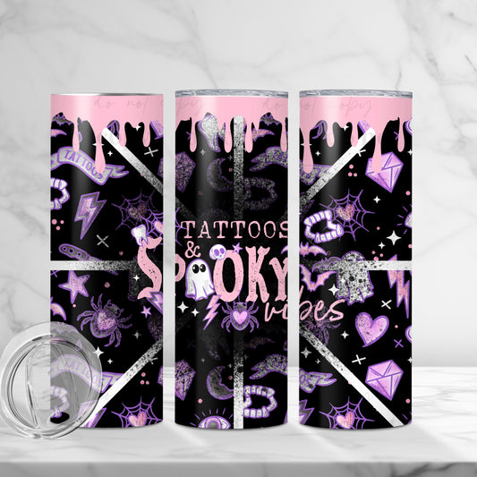 Tattoos & Spooky Vibes Skinny Tumbler