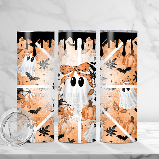 Fall Lace Ghost Skinny Tumbler