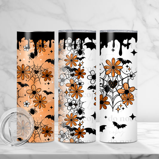 Spiderweb Floral Skinny Tumbler